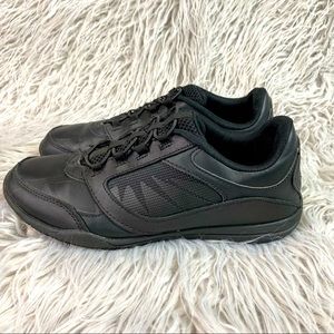 Tredsafe Ortholite slip resistant work shoes, black slip on sneakers, Sz 7.5